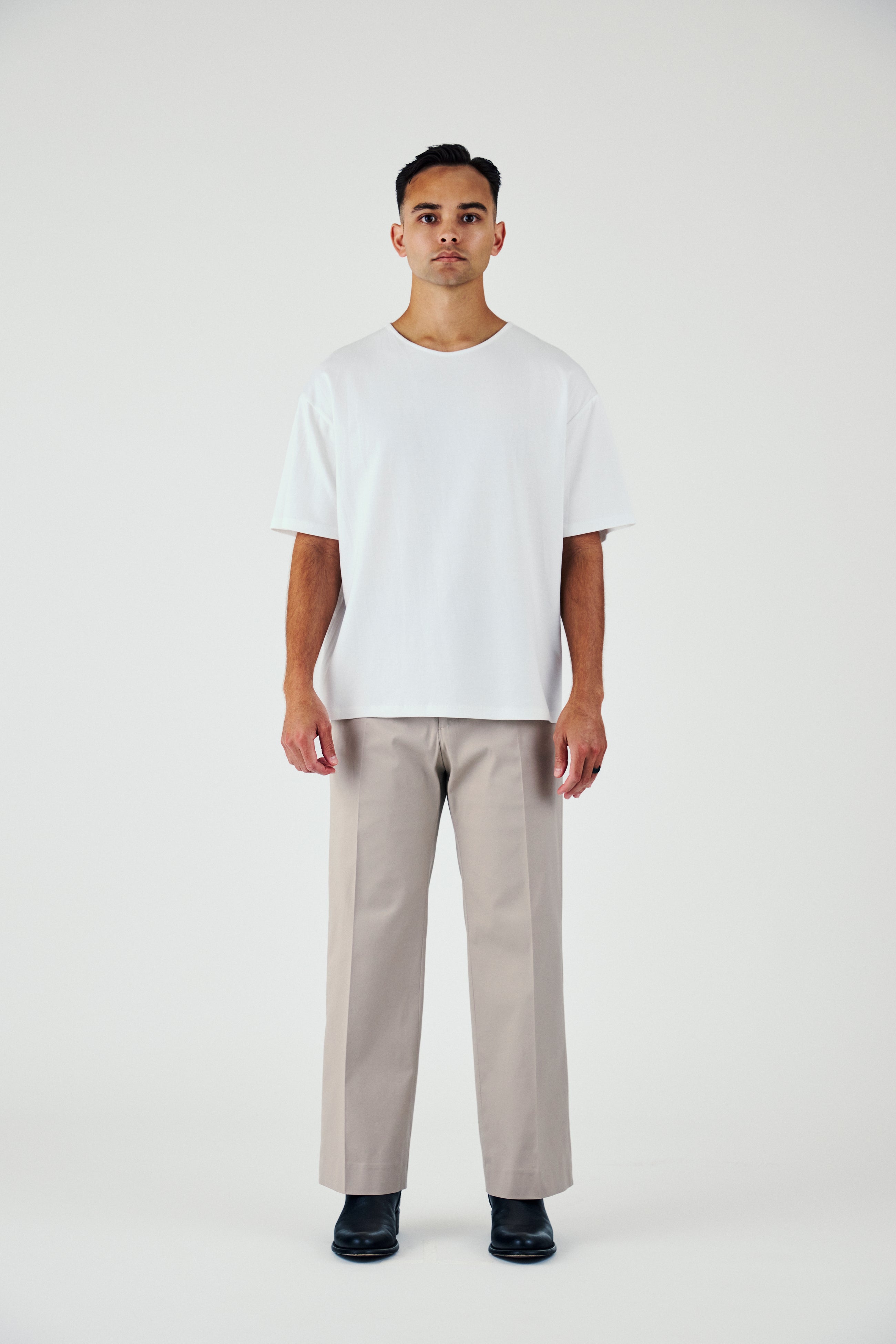 Signature Boxy T-Shirt in Merino Wool Jersey