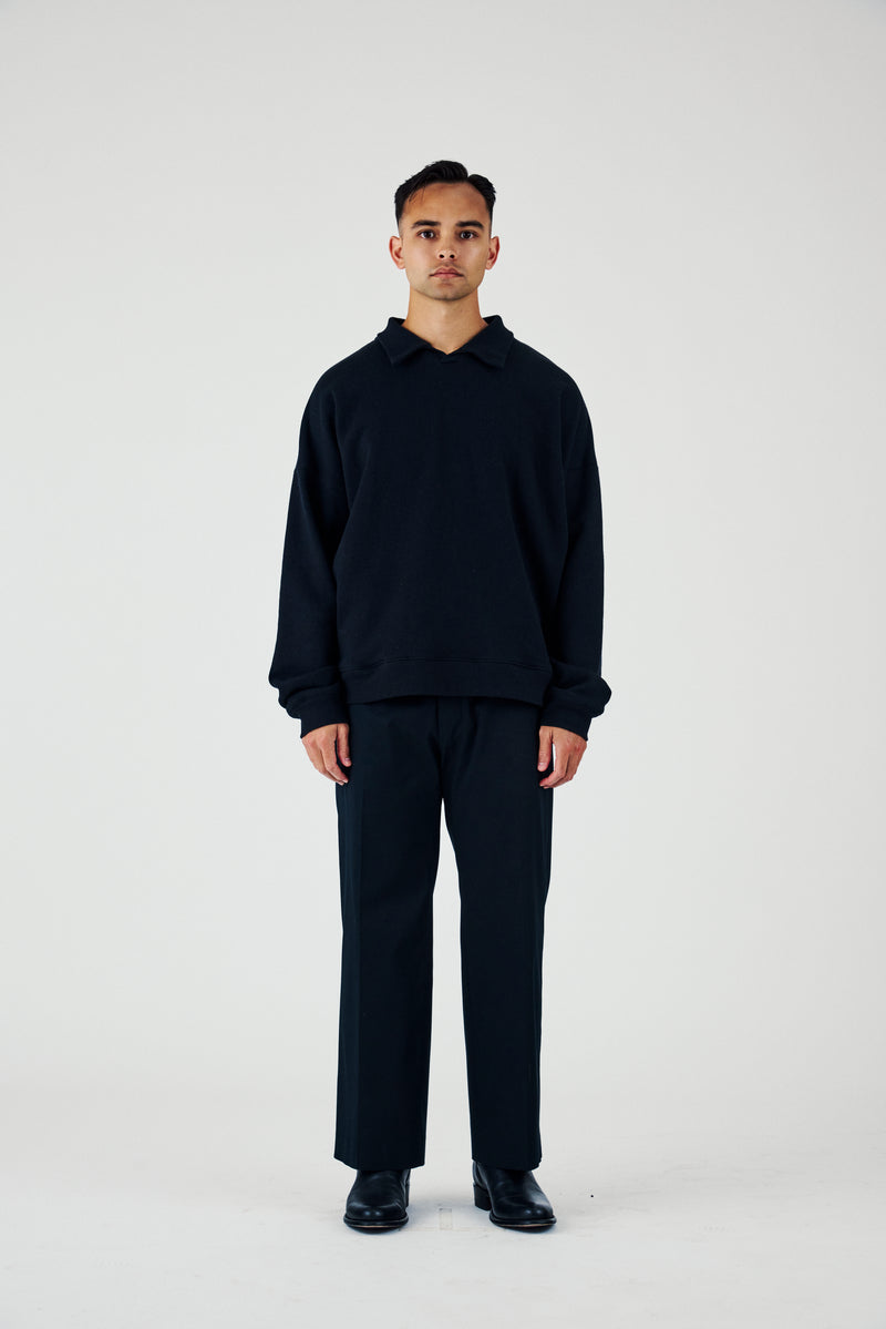 Collared Sweatshirt in American Organic Cotton Terry