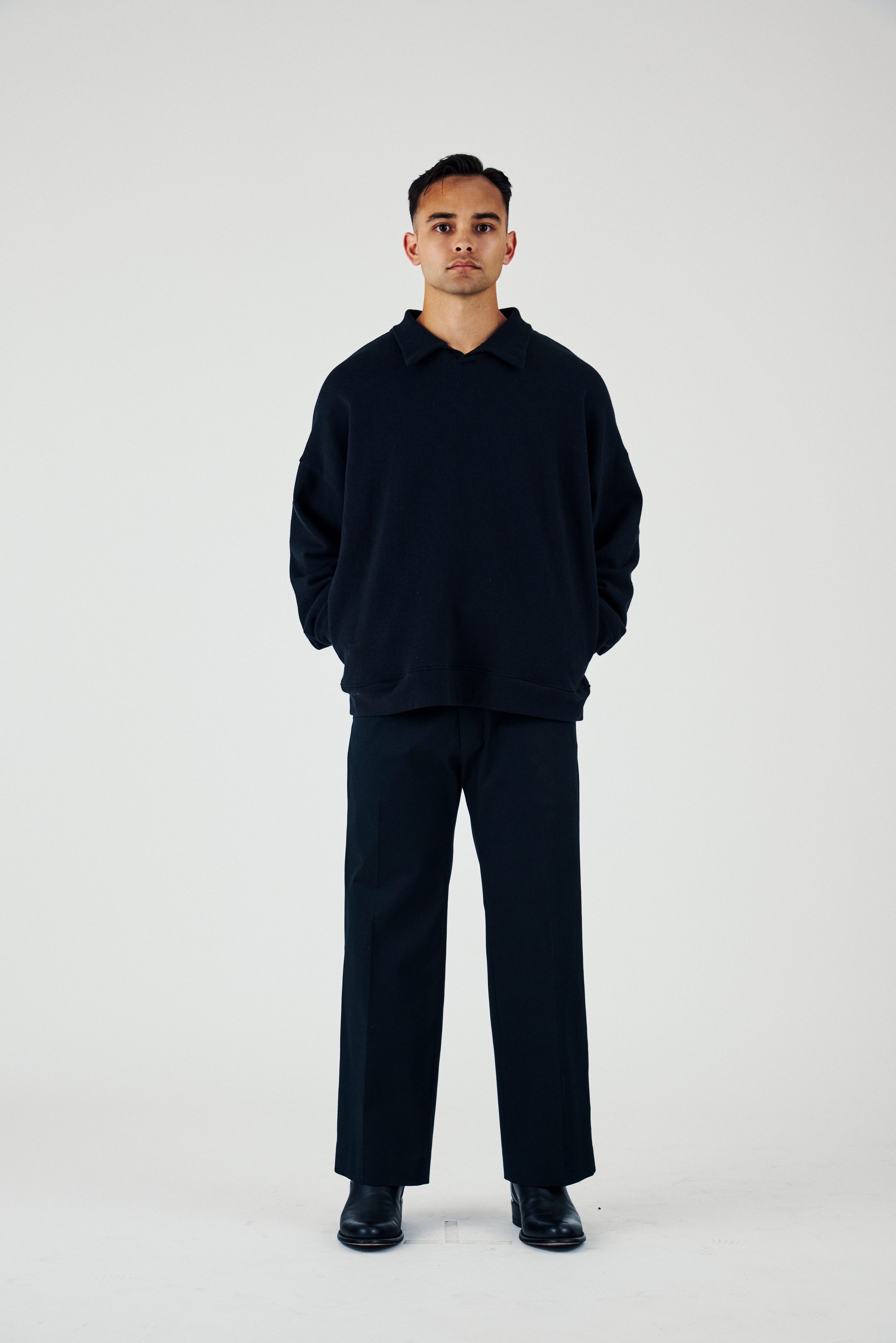 Collared Sweatshirt in American Organic Cotton Terry