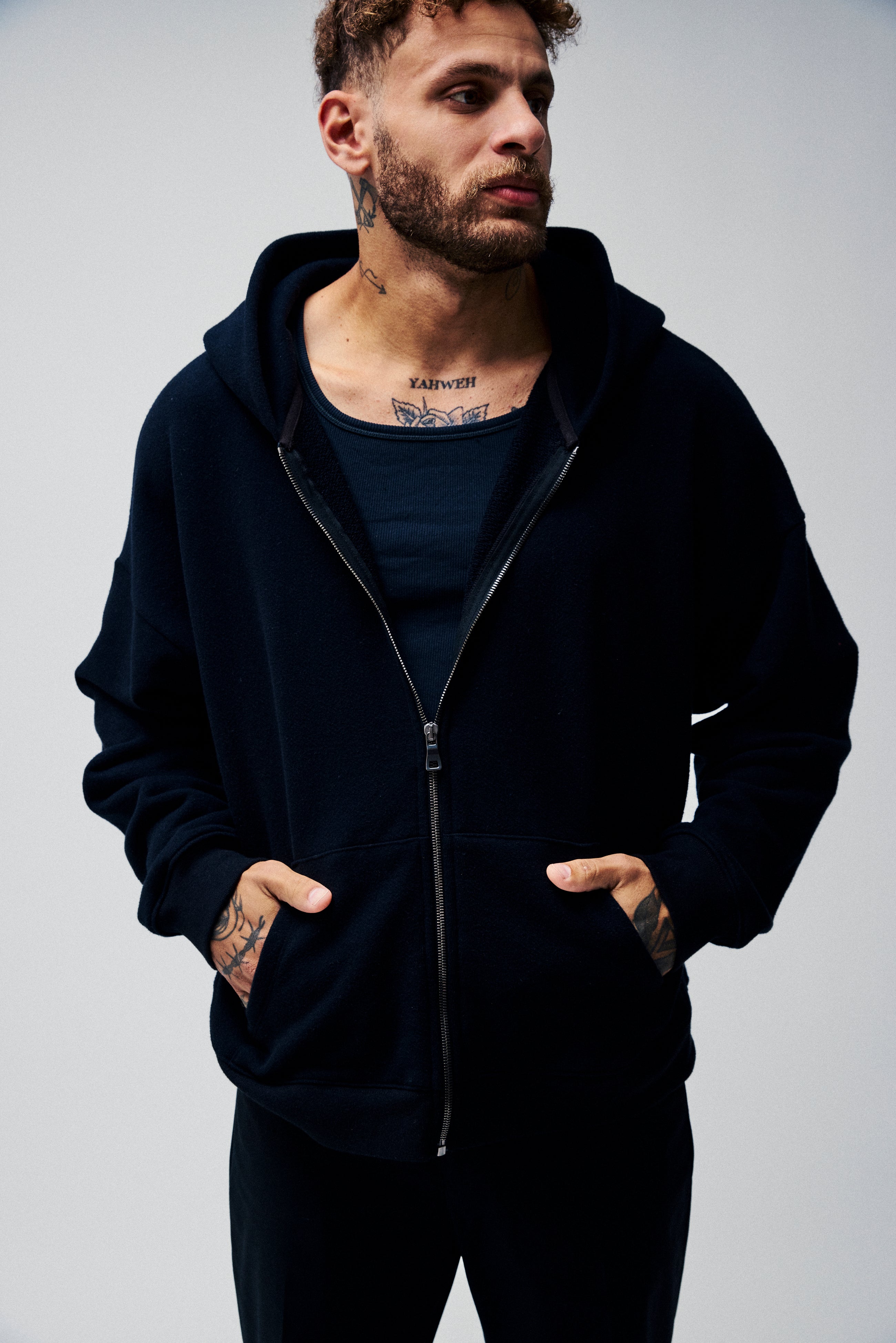 Zip Sweatshirt in Organic Cotton French Terry